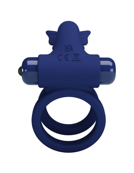 PRETTY LOVE - JAMELE DOBLE ANILLO CON VIBRACIÓN and ESTIMULADOR MARIPOSA AZUL