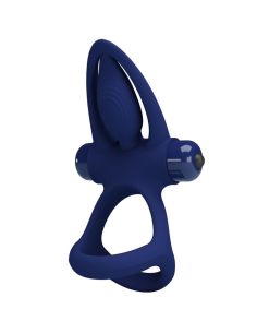 PRETTY LOVE - MAT DOBLE ANILLO CON VIBRACIÓN and ESTIMULADOR AZUL