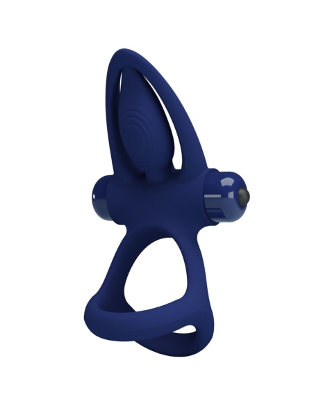 PRETTY LOVE - MAT DOBLE ANILLO CON VIBRACIÓN and ESTIMULADOR AZUL
