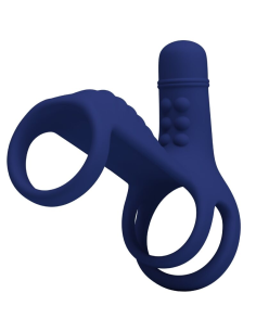 PRETTY LOVE - ELISH ANILLO VIBRADOR CON EXTENSIÓN AZUL