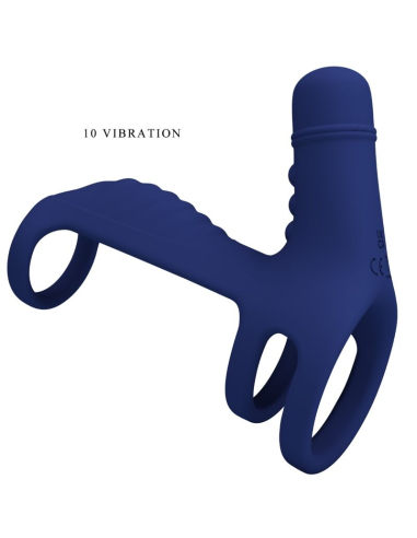 PRETTY LOVE - ELISH ANILLO VIBRADOR CON EXTENSIÓN AZUL