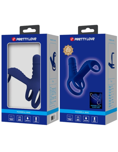 PRETTY LOVE - ELISH ANILLO VIBRADOR CON EXTENSIÓN AZUL