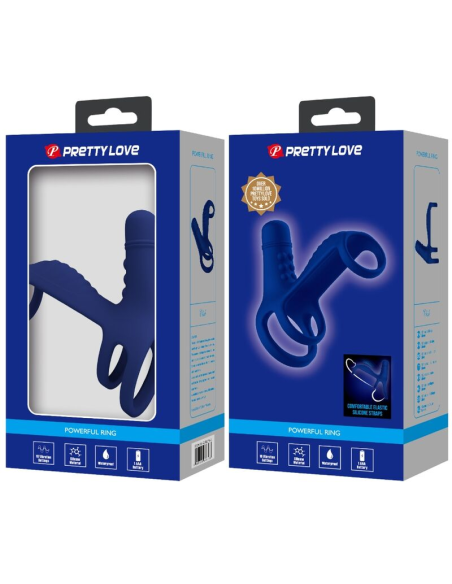 PRETTY LOVE - ELISH ANILLO VIBRADOR CON EXTENSIÓN AZUL