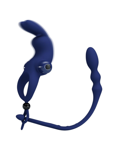 PRETTY LOVE - AYAD ANILLO VIBRADOR RABBIT CON PLUG AZUL