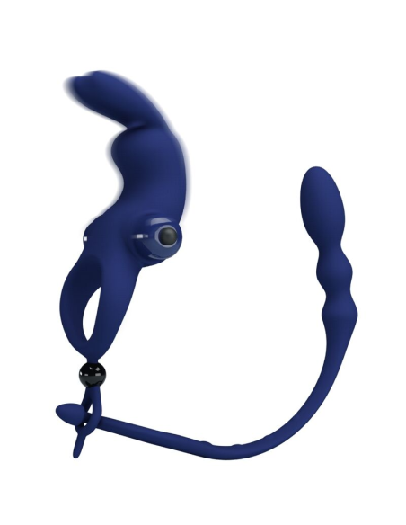 PRETTY LOVE - AYAD ANILLO VIBRADOR RABBIT CON PLUG AZUL