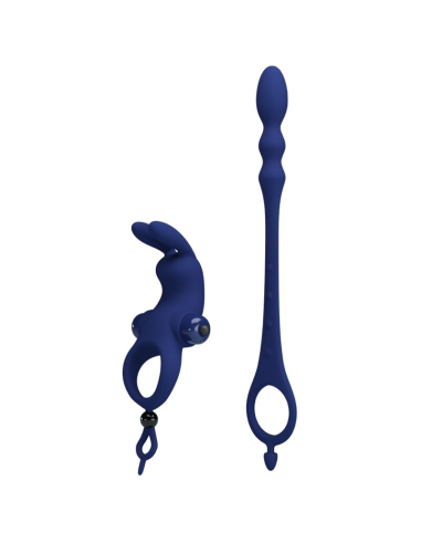 PRETTY LOVE - AYAD ANILLO VIBRADOR RABBIT CON PLUG AZUL