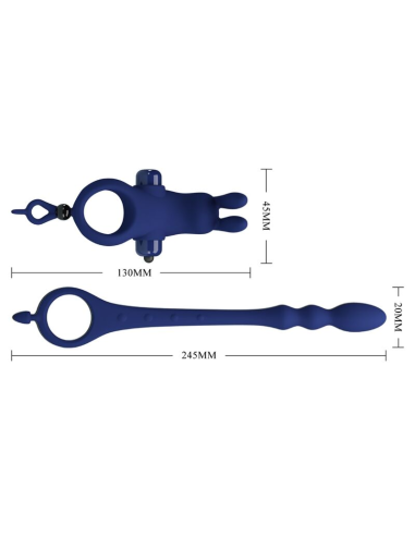 PRETTY LOVE - AYAD ANILLO VIBRADOR RABBIT CON PLUG AZUL