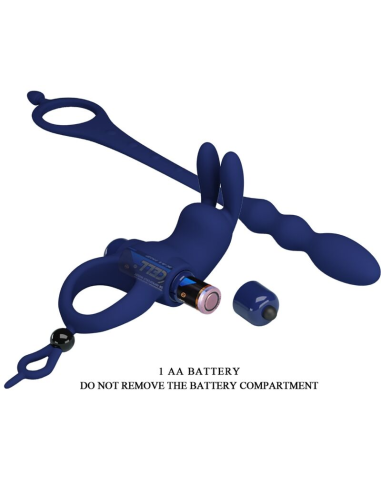 PRETTY LOVE - AYAD ANILLO VIBRADOR RABBIT CON PLUG AZUL