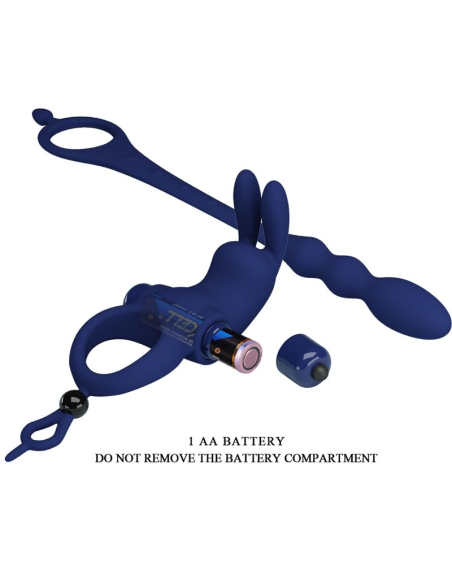 PRETTY LOVE - AYAD ANILLO VIBRADOR RABBIT CON PLUG AZUL