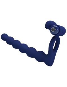 PRETTY LOVE - AJMAL ANILLO VIBRADOR CON PLUG AZUL