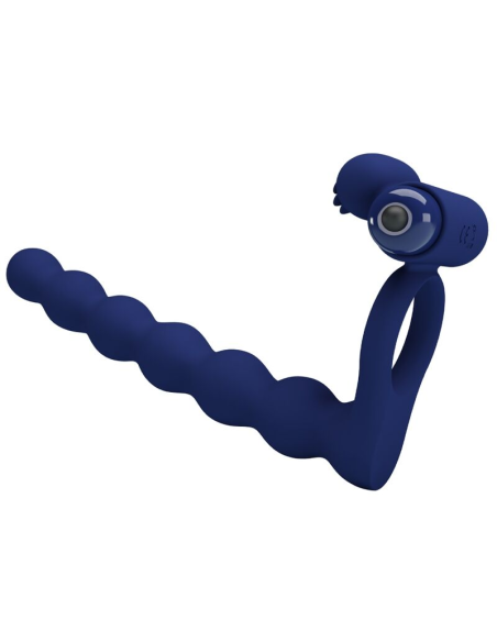 PRETTY LOVE - AJMAL ANILLO VIBRADOR CON PLUG AZUL