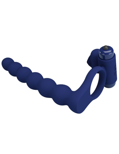 PRETTY LOVE - AJMAL ANILLO VIBRADOR CON PLUG AZUL