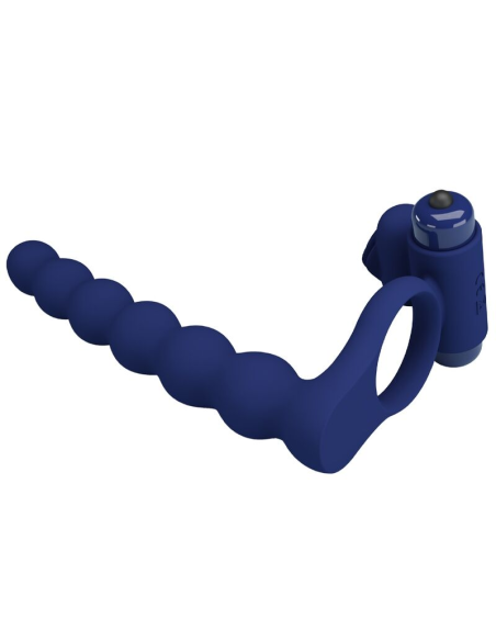 PRETTY LOVE - AJMAL ANILLO VIBRADOR CON PLUG AZUL