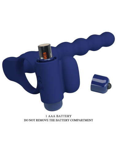 PRETTY LOVE - AJMAL ANILLO VIBRADOR CON PLUG AZUL