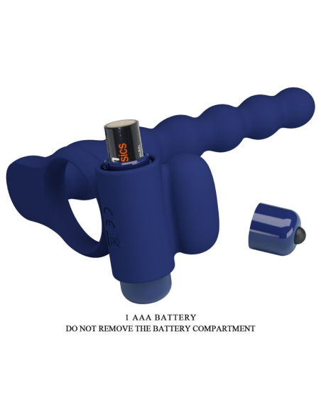 PRETTY LOVE - AJMAL ANILLO VIBRADOR CON PLUG AZUL