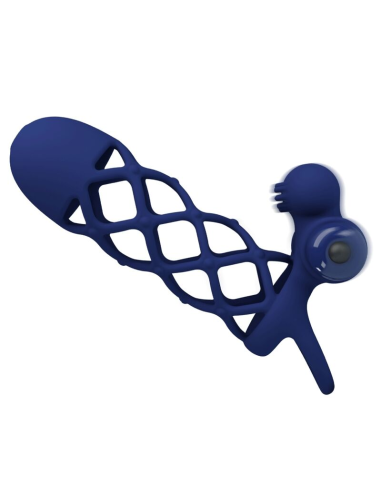 PRETTY LOVE - GIANN ANILLO VIBRADOR CON FUNDA DE SILICONA AZUL