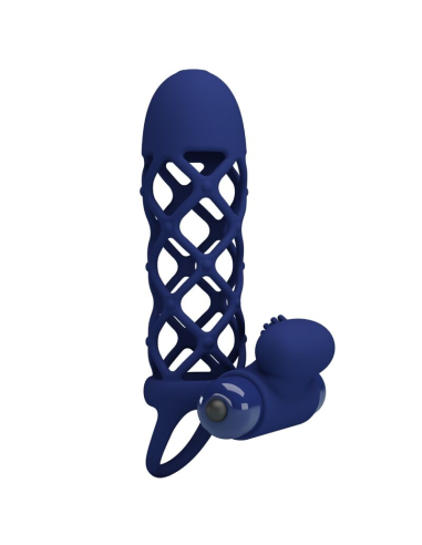 PRETTY LOVE - GIANN ANILLO VIBRADOR CON FUNDA DE SILICONA AZUL