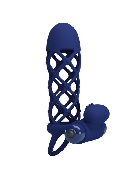 PRETTY LOVE - GIANN ANILLO VIBRADOR CON FUNDA DE SILICONA AZUL