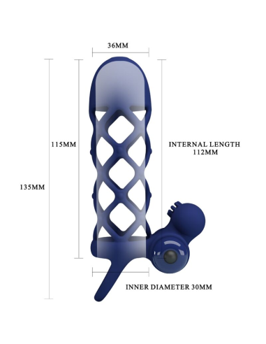 PRETTY LOVE - GIANN ANILLO VIBRADOR CON FUNDA DE SILICONA AZUL