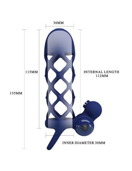 PRETTY LOVE - GIANN ANILLO VIBRADOR CON FUNDA DE SILICONA AZUL