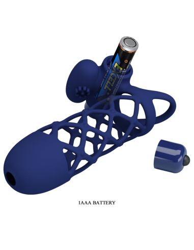 PRETTY LOVE - GIANN ANILLO VIBRADOR CON FUNDA DE SILICONA AZUL