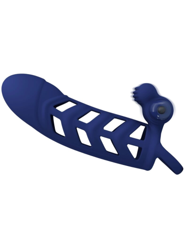 PRETTY LOVE - ALTAF ANILLO VIBRADOR CON FUNDA DE SILICONA AZUL