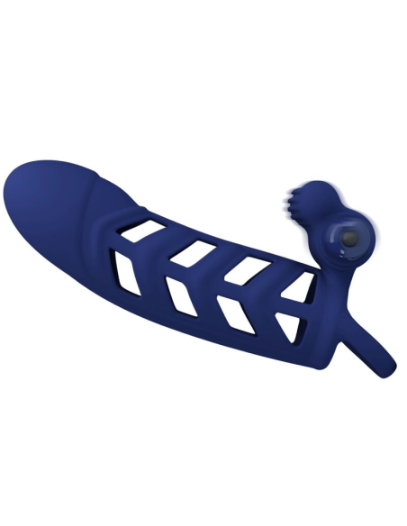 PRETTY LOVE - ALTAF ANILLO VIBRADOR CON FUNDA DE SILICONA AZUL
