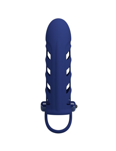 PRETTY LOVE - ALTAF ANILLO VIBRADOR CON FUNDA DE SILICONA AZUL