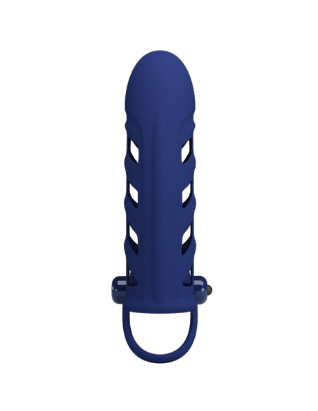 PRETTY LOVE - ALTAF ANILLO VIBRADOR CON FUNDA DE SILICONA AZUL