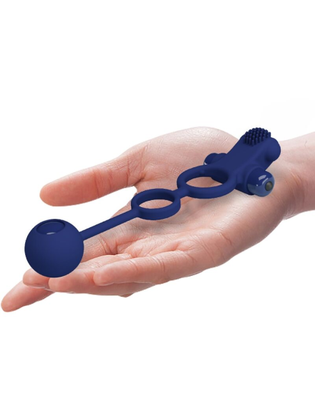 PRETTY LOVE - REMINGTON DOBLE ANILLO VIBRADOR CON PLUG AZUL