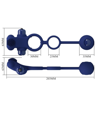 PRETTY LOVE - REMINGTON DOBLE ANILLO VIBRADOR CON PLUG AZUL