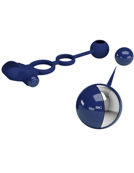 PRETTY LOVE - REMINGTON DOBLE ANILLO VIBRADOR CON PLUG AZUL