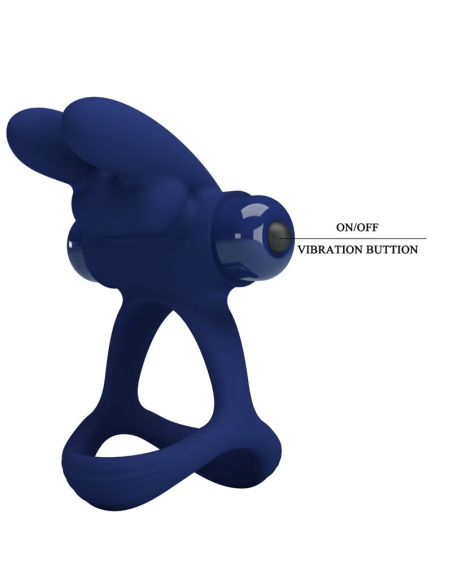 PRETTY LOVE - FRANCISCO DOBLE ANILLO VIBRADOR RABBIT AZUL