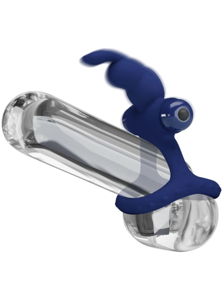 PRETTY LOVE - LUCHITO DOBLE ANILLO VIBRADOR RABBIT AZUL