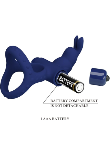 PRETTY LOVE - LUCHITO DOBLE ANILLO VIBRADOR RABBIT AZUL