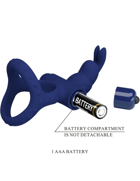 PRETTY LOVE - LUCHITO DOBLE ANILLO VIBRADOR RABBIT AZUL