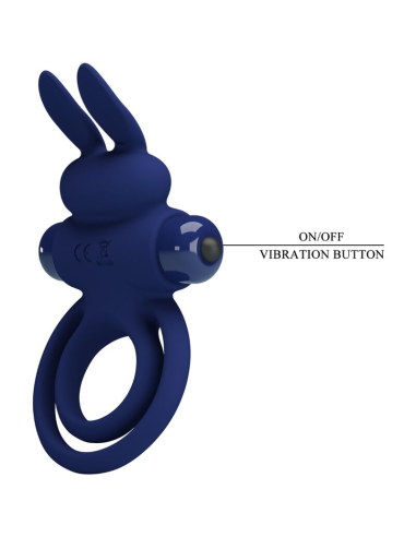 PRETTY LOVE - DAREY DOBLE ANILLO VIBRADOR RABBIT AZUL