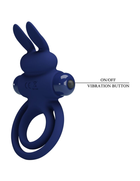 PRETTY LOVE - DAREY DOBLE ANILLO VIBRADOR RABBIT AZUL
