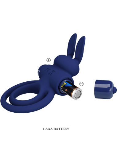 PRETTY LOVE - DAREY DOBLE ANILLO VIBRADOR RABBIT AZUL