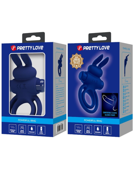 PRETTY LOVE - DAREY DOBLE ANILLO VIBRADOR RABBIT AZUL