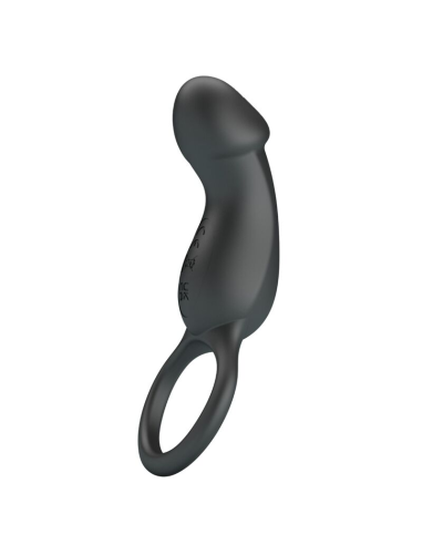 PRETTY LOVE - TRAE ANILLO VIBRADOR CON ESTIMULADOR NEGRO