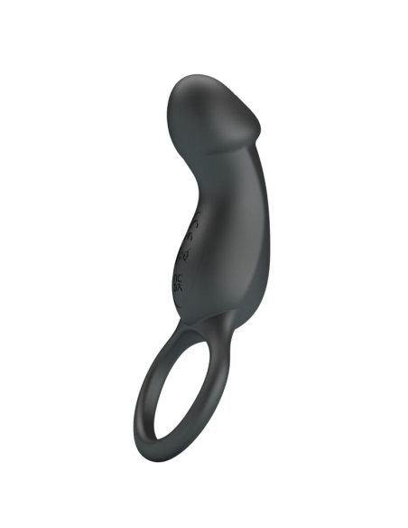 PRETTY LOVE - TRAE ANILLO VIBRADOR CON ESTIMULADOR NEGRO