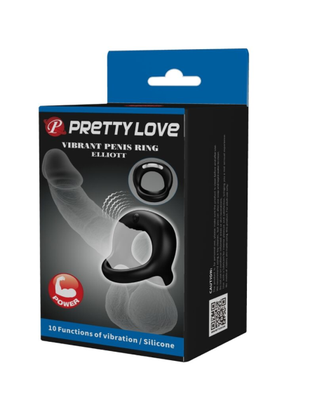 PRETTY LOVE - ELLIOTT ANILLO VIBRADOR NEGRO