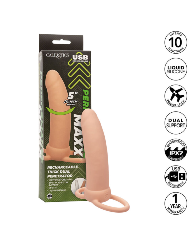 CALEXOTICS - MAXX DOBLE PENETRADOR GRUESO 10 VIBRACIONES NATURAL