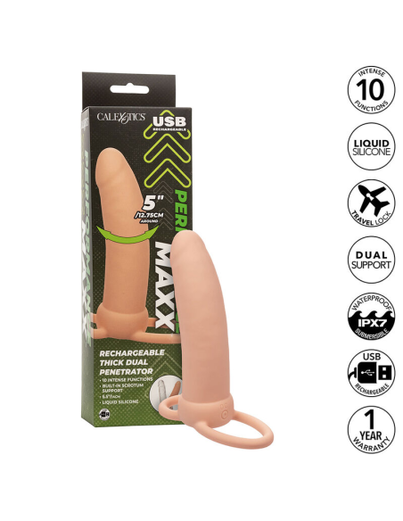 CALEXOTICS - MAXX DOBLE PENETRADOR GRUESO 10 VIBRACIONES NATURAL