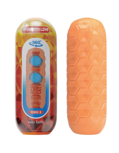 PRETTY LOVE - TWIN BALLS MASTURBADOR MASCULINO NARANJA