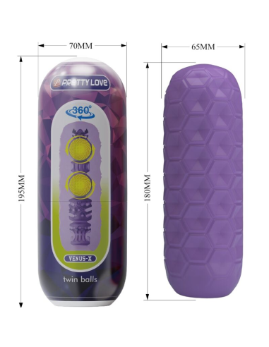 PRETTY LOVE - TWIN BALLS MASTURBADOR MASCULINO MORADO