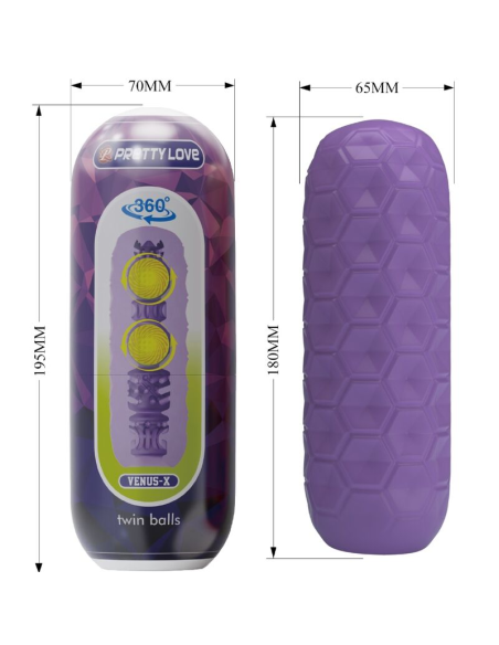 PRETTY LOVE - TWIN BALLS MASTURBADOR MASCULINO MORADO