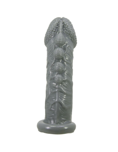 PRETTY LOVE - FUNDA REALÍSTICA ALARGADORA Y RETARDANTE PARA PENE GRIS
