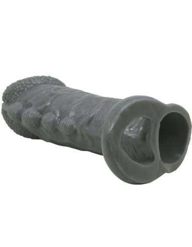 PRETTY LOVE - FUNDA REALÍSTICA ALARGADORA Y RETARDANTE PARA PENE GRIS
